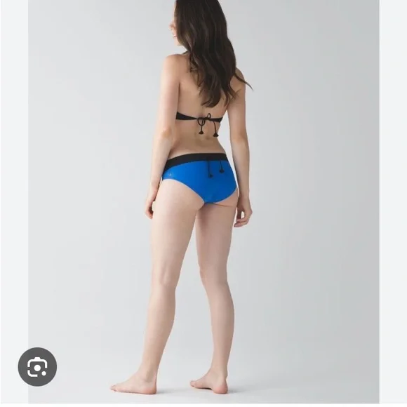 Lululemon athletica Tidal Flow Full Bottom Bikini Black Blue Sun-Ready Sz Small - Picture 4 of 11